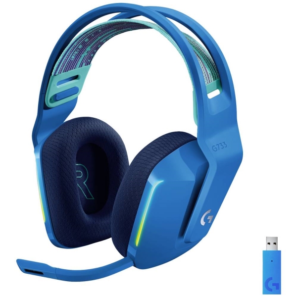 G G733 Lightspeed Wireless Rgb Gaming Headset   Headset   Fuld Størrelse   2,4 Ghz   Trådløs   Hvid fra Logitech