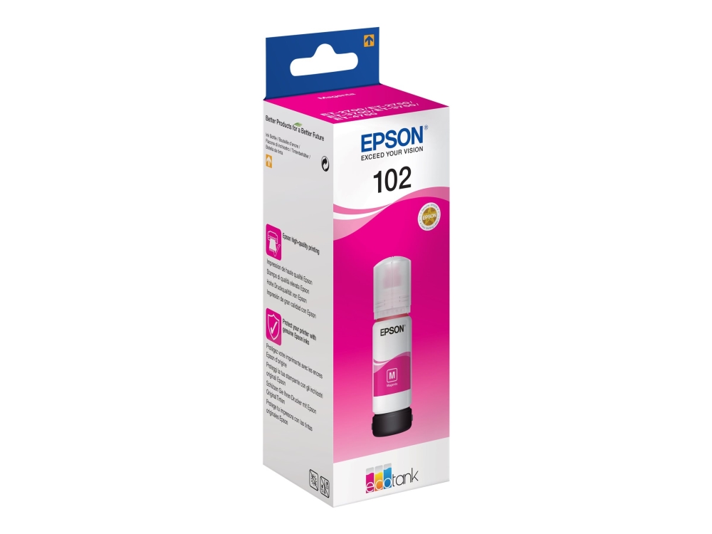 102   70 Ml   Magenta   Original   Blækbeholder   For Ecotank Et 15000, 2750, 2751, 2756, 2850, 2851, 2856, 3850, 4750, 4850, 4856 fra Epson
