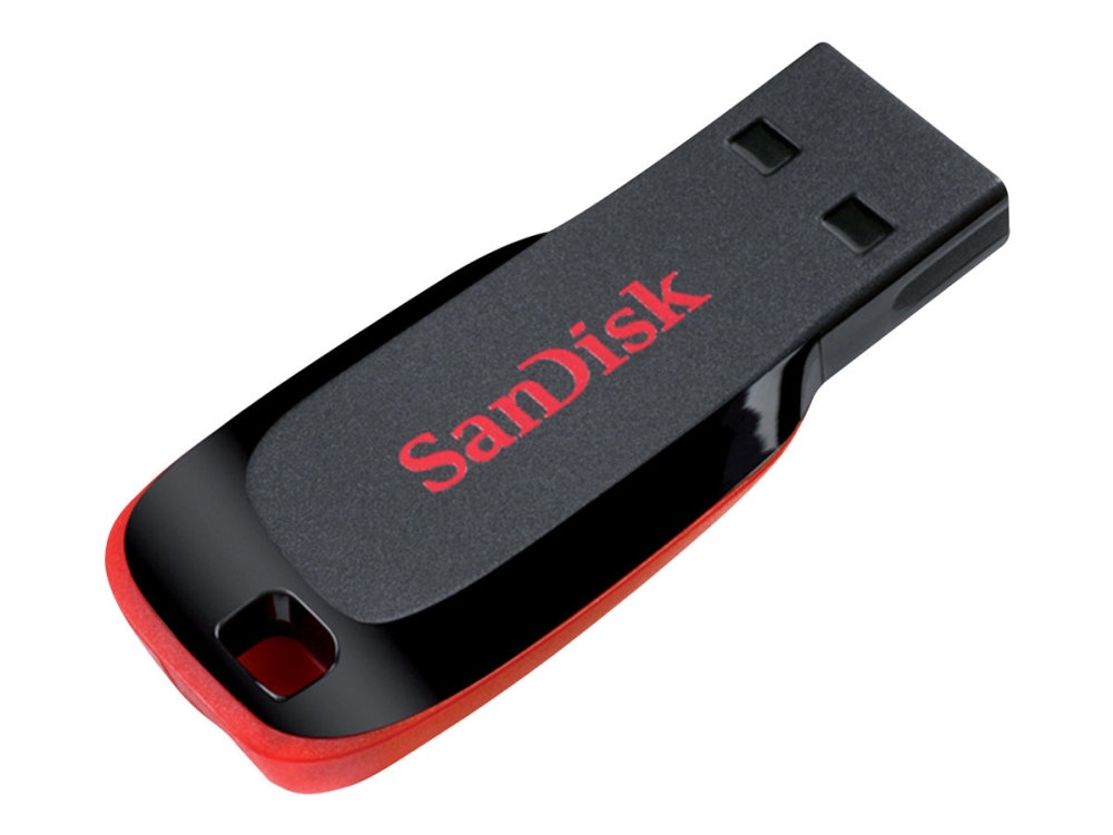 Cruzer Blade   Usb Flashdrive   64 Gb   Usb 2.0   Sort, Rød fra Sandisk