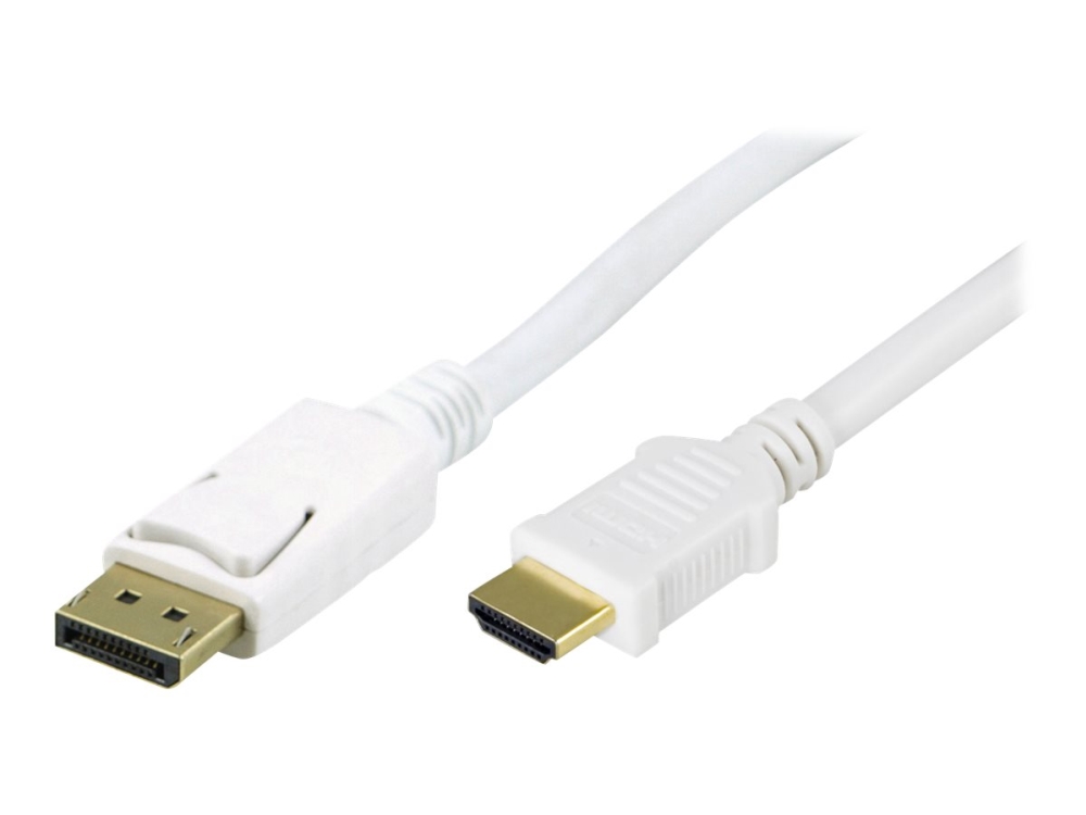Adapterkabel   Displayport Han Til Hdmi Han   2 M   Hvid fra Deltaco