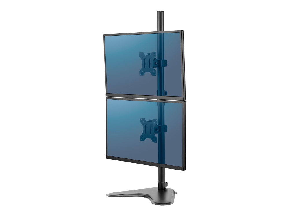 Professional Series Free Standing Dual Stacking Monitor Arm   Stativ   For 2 Skærme   Stål   Sort   Skærmstørrelse: Op Til 32" fra Fellowes