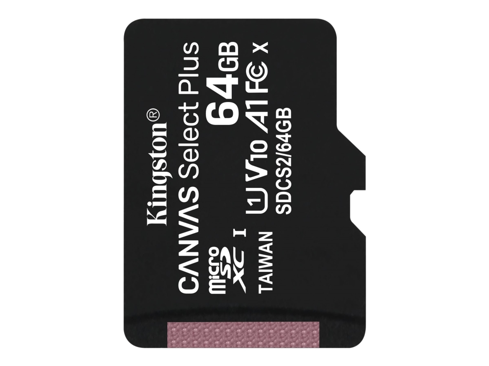 Kingston | Canvas Select Plus   Flashhukommelseskort   64 Gb   A1   Video Class V10   Uhs Class 1   Class10   Microsdxc Uhs I fra Kingston Technology