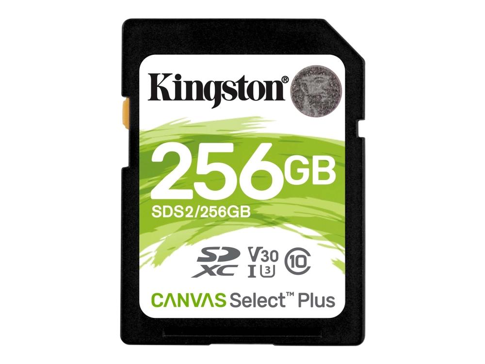 Kingston Canvas Select Plus   Flashhukommelseskort   256 Gb   Video Class V30   Uhs I U3   Class10   Sdxc Uhs I fra Kingston Technology
