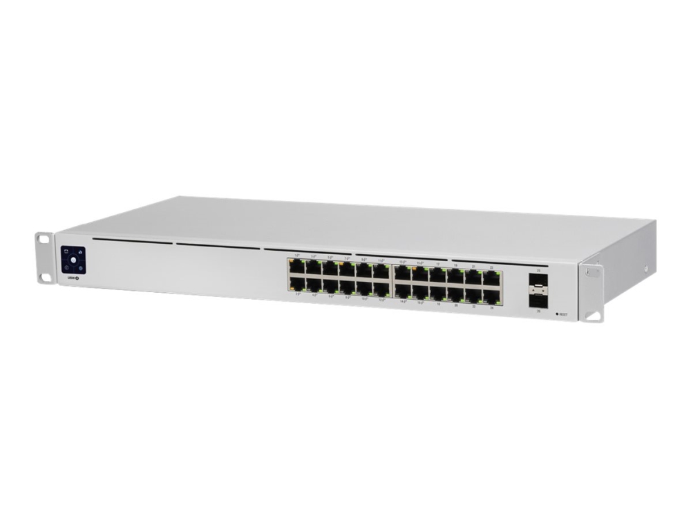 Unifi Switch Usw 24 Poe   Switch   Administreret   24 X 10 100 1000 (16 Poe+) + 2 X Gigabit Sfp   Desktop, Monterbar På Stativ   Poe+ (95 W) fra Ubiquiti