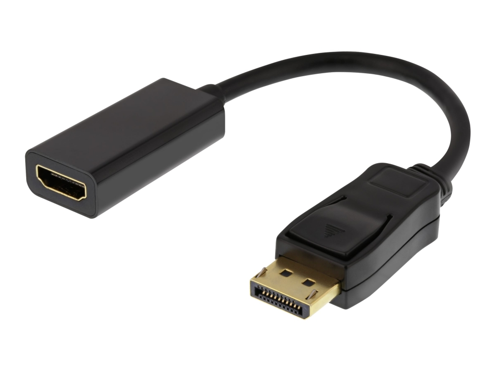 Dp Hdmi43   Videoadapter   Displayport Han Til Hdmi Hun   20 Cm   Sort   4k Support fra Deltaco