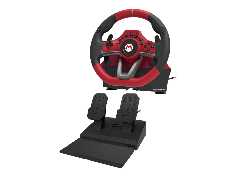 Mario Kart Racing Wheel Pro Deluxe   Rat Og Pedalsæt   Kablet   For Nintendo Switch fra Hori
