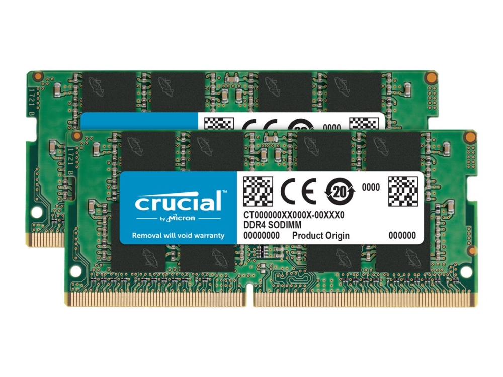 Ddr4 Sæt 64 Gb: 2 X 32 Gb So Dimm 260 Pin 3200 Mhz Pc4 25600 Cl22 1.2 V Ikke Bufferet Ikke Ecc fra Crucial