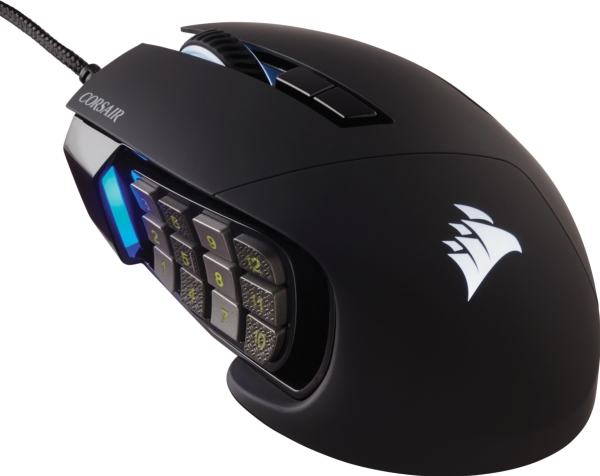 Corsair Gaming Scimitar Rgb Elite   Mus   Optisk   17 Knapper   Kablet   Usb   Sort fra Corsair Microsystems