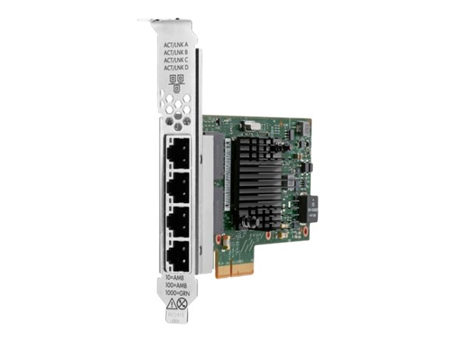 E I350 T4   Netværksadapter   Pcie 2.0 X4   Gigabit Ethernet X 4   For Proliant Dl20 Gen10, Dl325 Gen10, Dl360 Gen10, Dl380 Gen10, Ml30 Gen10, Xl22 fra Hp