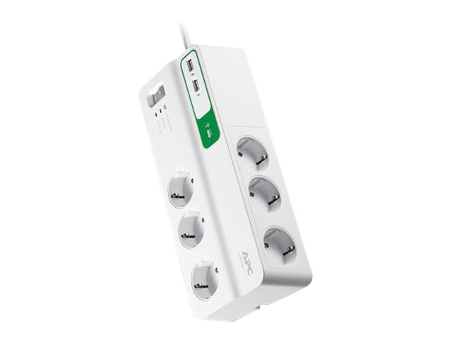 Surgearrest Essential   Strømstødsbeskytter   Ac 230 V   2300 Watt   Output Stikforbindelser: 6   2 M Ledning   Tyskland   Hvid fra Apc