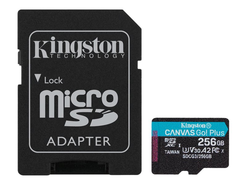 Kingston   Flashhukommelseskort (microsdxc Til Sd Adapter Inkluderet)   256 Gb   A2   Video Class V30   Uhs I U3   Class10   Microsdxc Uhs I fra Kingston Technology