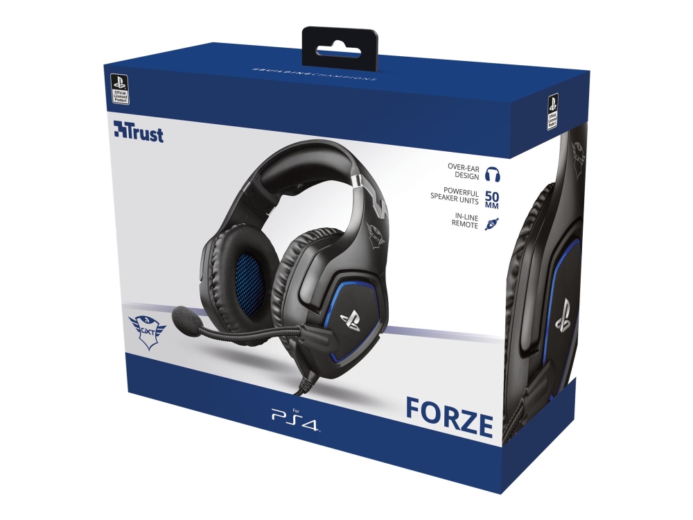 Trust Gaming Gxt 488 Forze   Headset   Fuld Størrelse   Kablet   3,5 Mm Jackstik   Sort   For Sony Playstation 4, Sony Playstation 4 Pro, Sony Playst fra Trust Computer Products