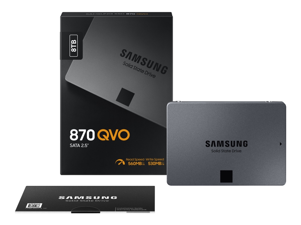 870 Qvo Mz 77q8t0bw   Ssd   Krypteret   8 Tb   Intern   2.5"   Sata 6gb S   Buffer: 8 Gb   256 Bit Aes   Tcg Opal Encryption fra Samsung