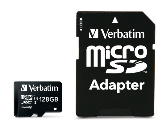 Premium   Flashhukommelseskort (sd Adapter Inkluderet)   128 Gb   Uhs Class 1   Class10   300x   Microsdxc Uhs I fra Verbatim