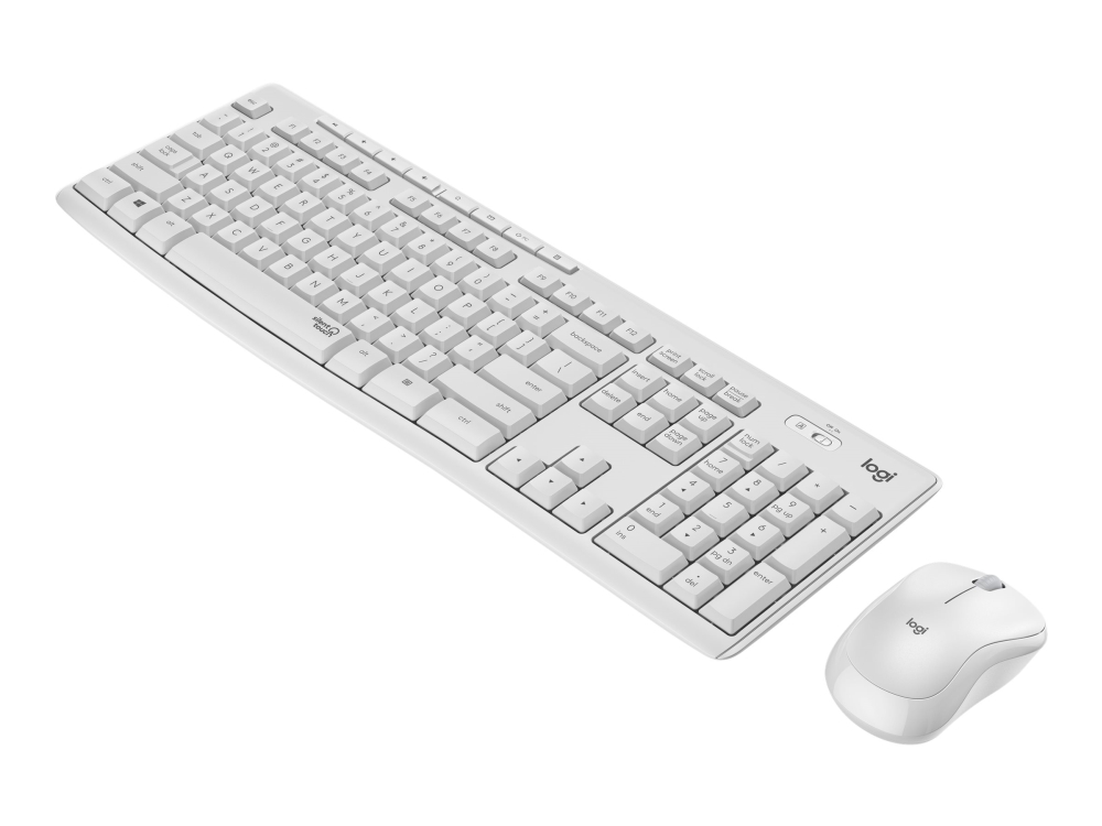 Mk295 Silent   Sæt Med Mus Og Tastatur   Trådløs   2.4 Ghz   Us International   Off White fra Logitech