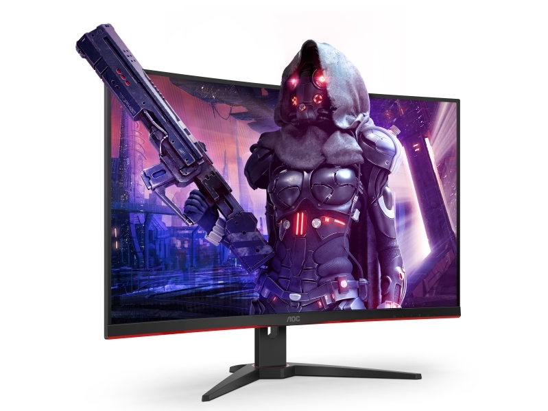 G2 Cq32g2se Bk, 80 Cm (31.5"), 2560 X 1440 Pixel, 2k Ultra Hd, Led, 1 Ms, Sort, Rød fra Aoc