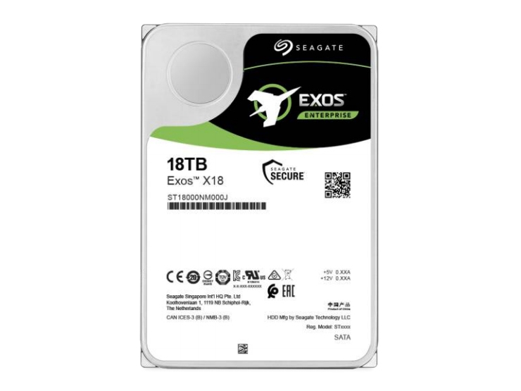 Exos X18 St18000nm000j   Harddisk   18 Tb   Intern   Sata 6gb S   7200 Rpm   Buffer: 256 Mb fra Seagate