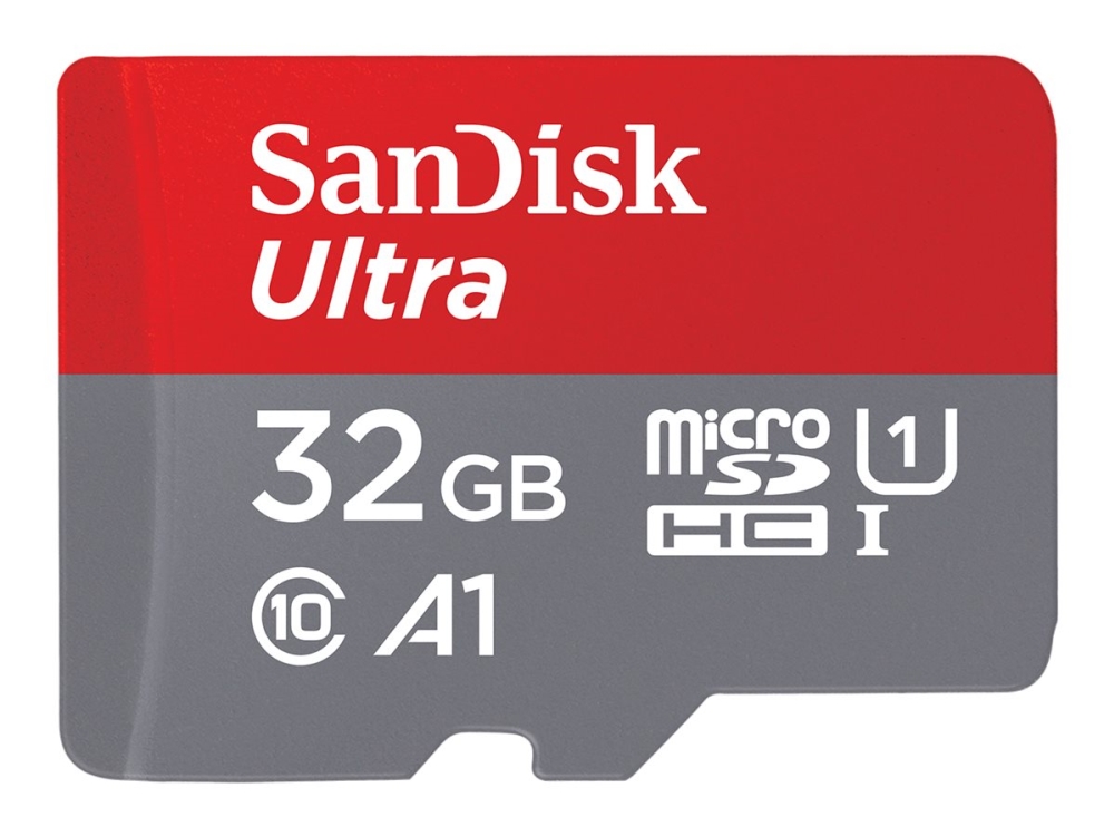 Ultra   Flashhukommelseskort (microsdhc Til Sd Adapter Inkluderet)   32 Gb   A1   Uhs I U1   Class10   Microsdhc Uhs I fra Sandisk