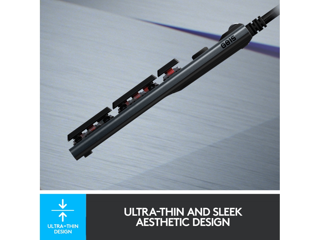 G815 Lightsync Rgb Mechanical Gaming Keyboard   Gl Tactile   Tastatur   Bagbelyst   Usb   Nordisk   Tastkontakt: Gl Tactile   Sort   For Kom fra Logitech