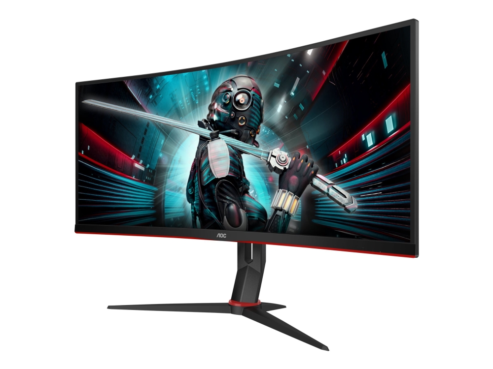 Gaming Cu34g2x Bk Led Skærm Gaming Kurvet 34" 3440 X 1440 Wqhd @ 144 Hz Va 300 Cd M² 3000:1 1 Ms 2xhdmi, Displayport Sort fra Aoc