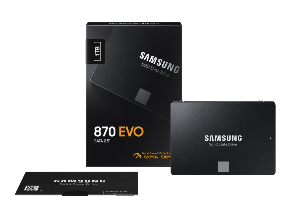870 Evo Mz 77e1t0b   Solid State Drive   Krypteret  1 Tb   Intern   2.5"   Sata 6gb S   Buffer: 1 Gb   256 Bit Aes   Tcg Opal Encryption fra Samsung