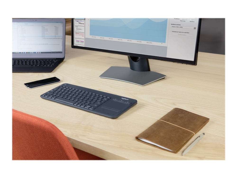 Wireless Touch Keyboard K400 Plus Tastatur Med Touchpad Trådløs 2.4 Ghz Qwerty Us International Sort fra Logitech