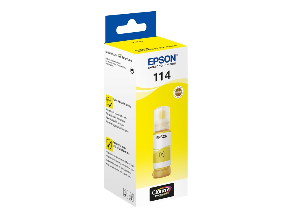 114   70 Ml   Gul   Original   Blækrefill   For Ecotank Et 8500, Et 8550 fra Epson
