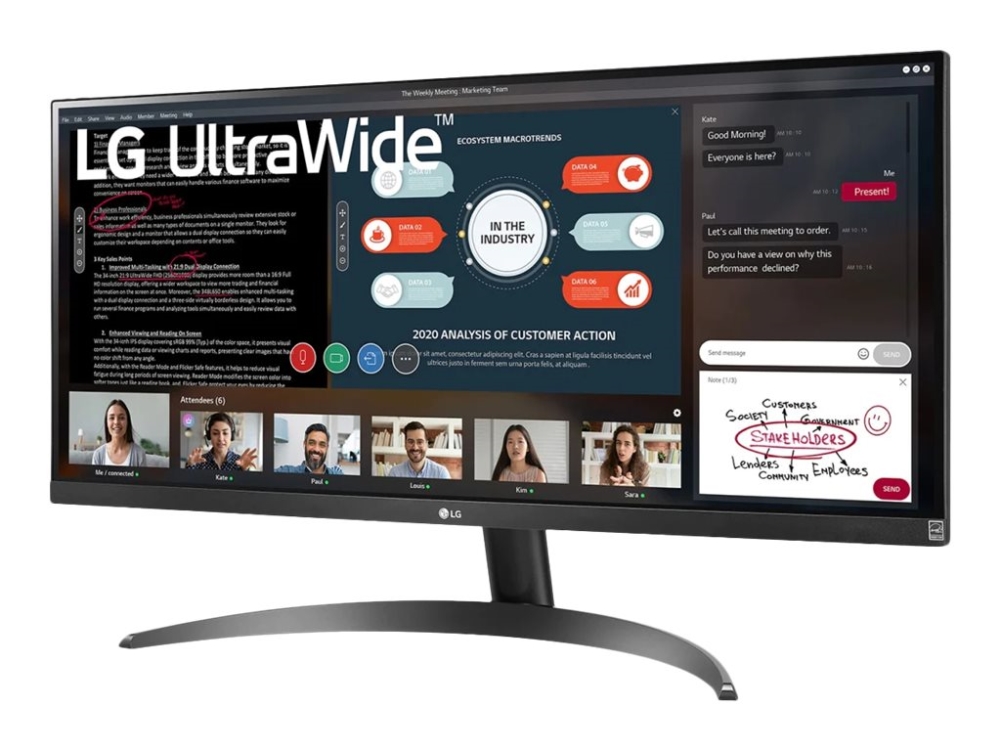 Lg 29wp500 B   Led Skærm   29"   2560 X 1080 Uwfhd @ 75 Hz   Ips   250 Cd M²   1000:1   Hdr10   5 Ms   2xhdmi fra Lg Electronics