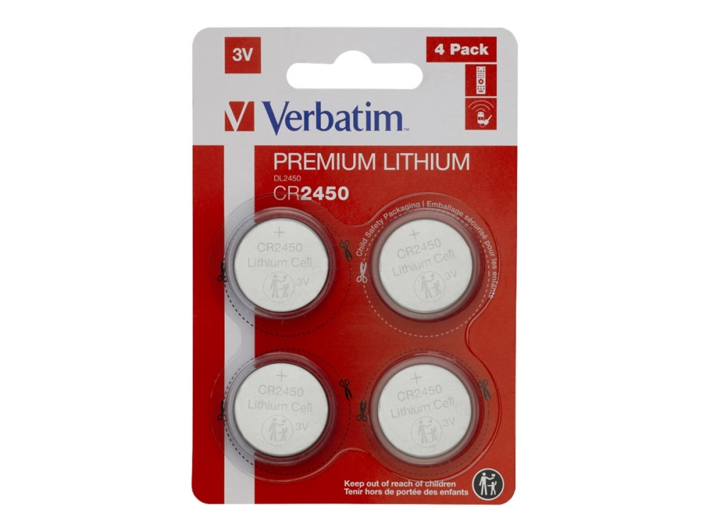 Batterier   Cr2450   Li   4 Pack fra Verbatim