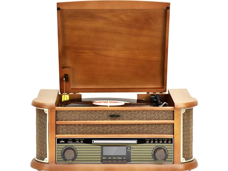 Hif2002dab Stereoanlæg Aux, Bluetooth, Cd, Dab+, Kassette, Pladespiller, Fm, Usb, Wifi, Optagefunktion, Inkl. Fjernbetjening 2 X 40 W Træ fra Reflexion