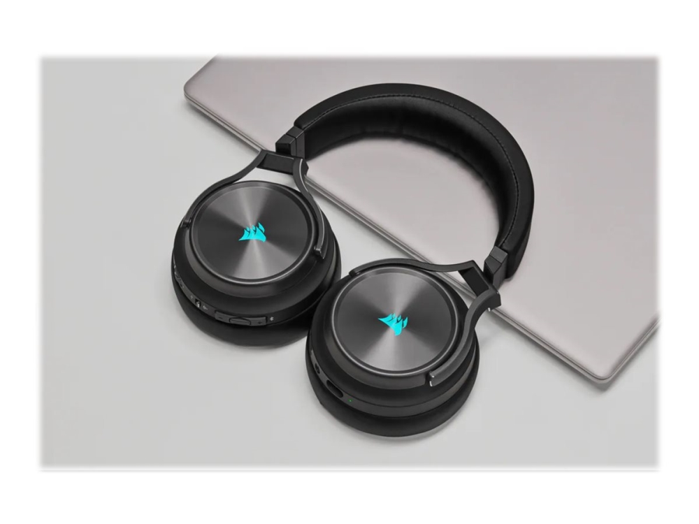Corsair Gaming Virtuoso Rgb Xt   Headset   Fuld Størrelse   Bluetooth 2,4 Ghz Radiofrekvens   Trådløs, Kablet   Usb, 3,5 Mm Jackstik   Skifer fra Corsair Microsystems