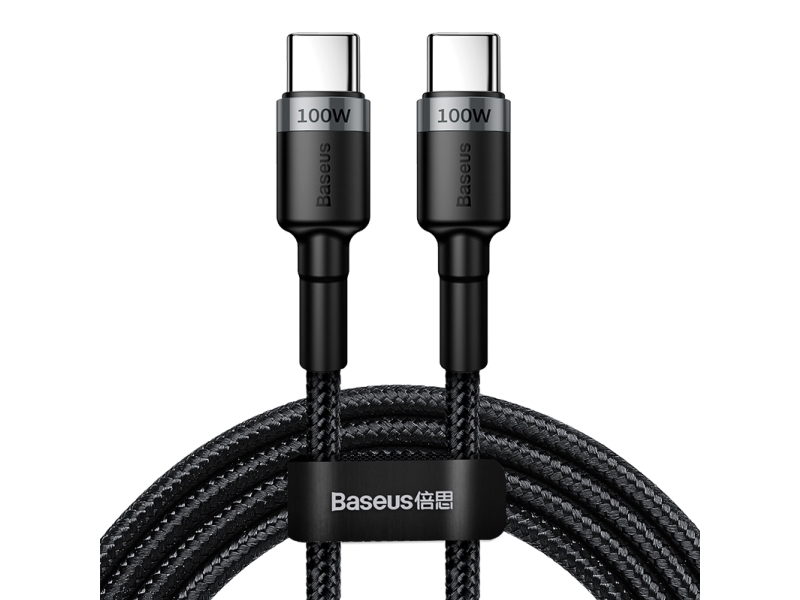Cafule, 2 M, Usb C, Usb C, Usb 2.0, 0,48 Gbit Sek., Sort fra Baseus