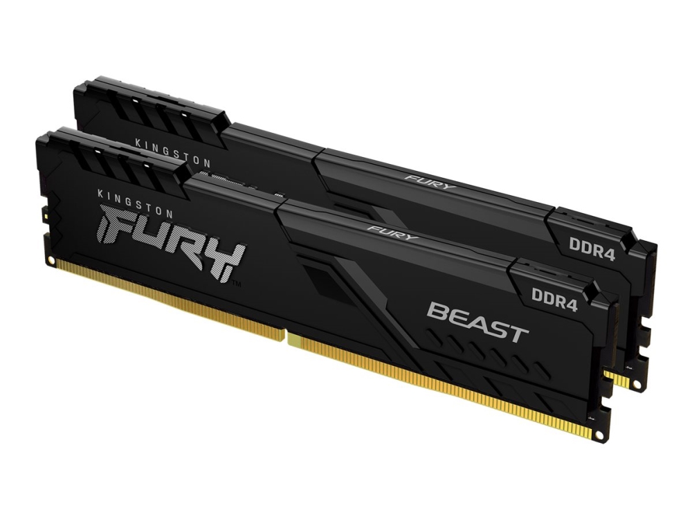 Kingston Fury Beast   Ddr4   Sæt   32 Gb: 2 X 16 Gb   Dimm 288 Pin   3600 Mhz   Pc4 28800   Cl18   1.35 V   Ikke Bufferet   Ikke Ecc   Sort fra Kingston Technology