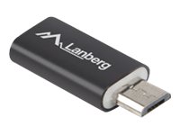 Usb Adapter   24 Pin Usb C (hun) Til Micro Usb Type B (han)   Usb 2.0   Sort fra Lanberg
