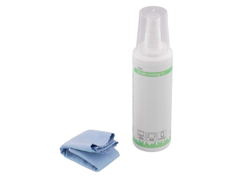 Skærmrengøringskit, Til Rengøring Af Alle Skærme Microfiberklud, Biologisk Nedbrydelig, 250ml (skærmrens) fra Deltaco