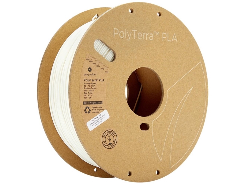 70822 Polyterra Pla Filament Pla Plast Med Lavere Kunststofindhold 1.75 Mm 1000 G Hvid (mat) 1 Stk fra Polymaker