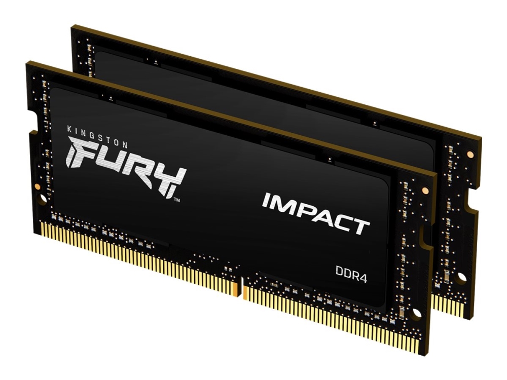 Kingston Fury Impact   Ddr4   Sæt   64 Gb: 2 X 32 Gb   So Dimm 260 Pin   3200 Mhz   Pc4 25600   Cl20   1.2 V   Ikke Bufferet   Ikke Ecc   Sort fra Kingston Technology
