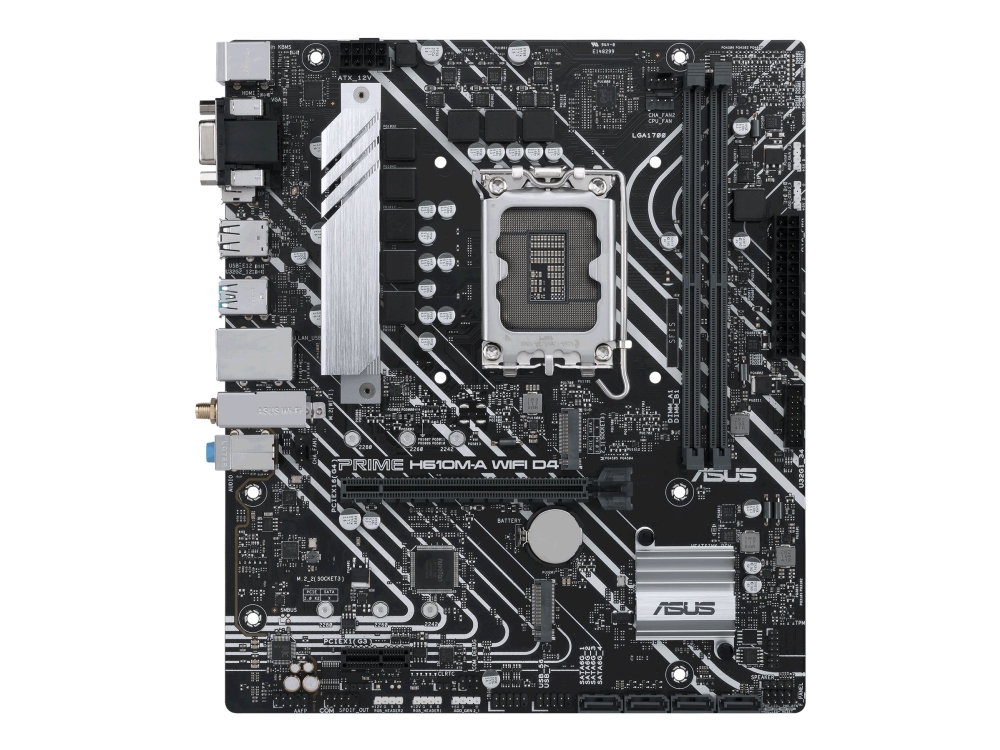 Prime H610m A Wifi D4   Bundkort   Micro Atx   Lga1700 Sokkel   H610 Chipset   Usb 3.2 Gen 1, Usb 3.2 Gen 2   Gigabit Lan, Wi Fi, Bluetooth   On fra Asus
