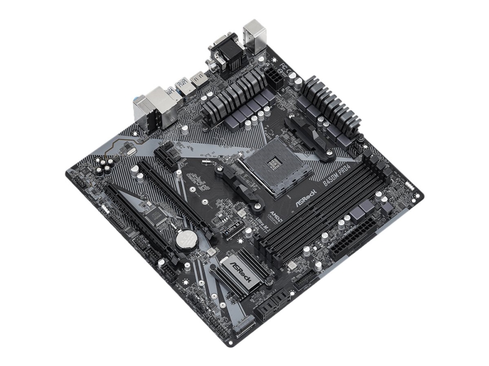 B450m Pro4 R2.0   Bundkort   Micro Atx   Socket Am4   Amd B450 Chipset   Usb 3.2 Gen 1, Usb C Gen2, Usb 3.2 Gen 2   Gigabit Lan   Onboard Graf fra Asrock