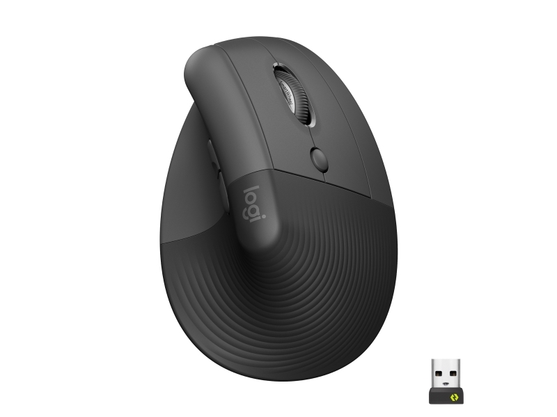 Lift (højre Hånd)   Lodret Mus   Ergonomisk   Optisk   6 Knapper   Trådløs, Kabling   Bluetooth, 2.4 Ghz   Trådløs Modtager (usb)   Grafit fra Logitech
