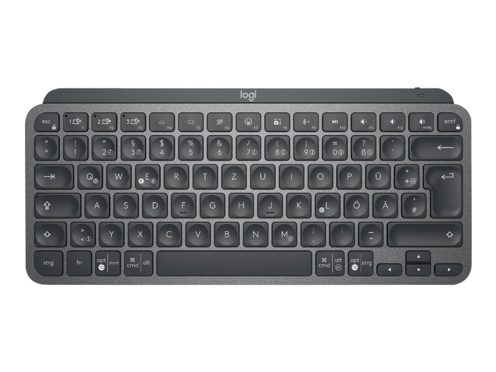® | Mx Keys Minimalist Wireless Illuminated Keyboard   Tastatur   Trådløs   2.4 Ghz   Graphite   Nordisk fra Logitech