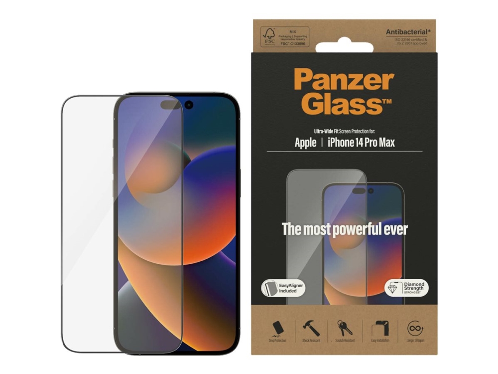 ™ | Case Friendly   Skærmbeskytter For Mobiltelefon   Edge To Edge Fit   Rammefarve Sort | Apple Iphone 14 Pro Max fra Panzerglass