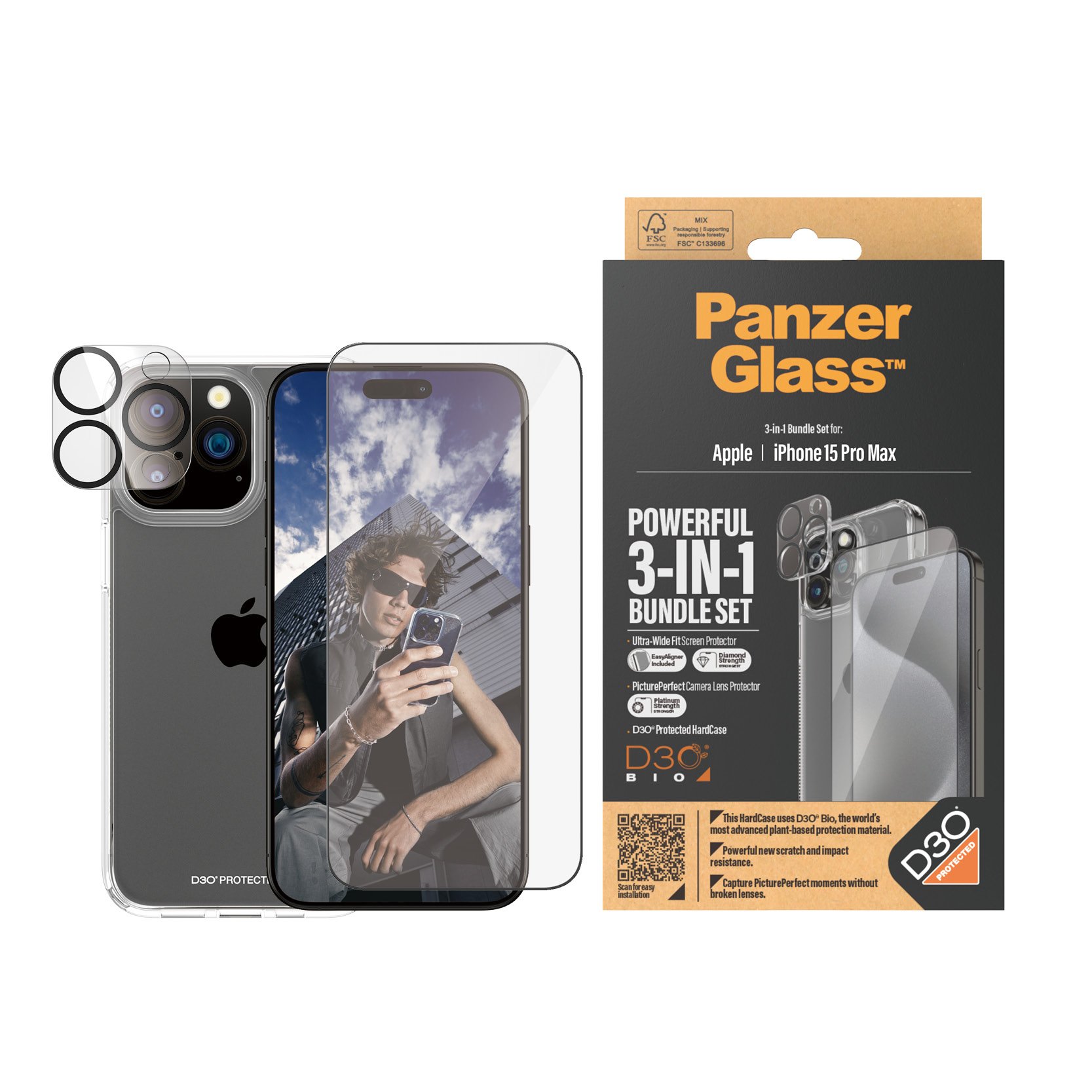 ™ | 3 I 1 Protection Pack | Apple Iphone 15 Pro Max fra Panzerglass