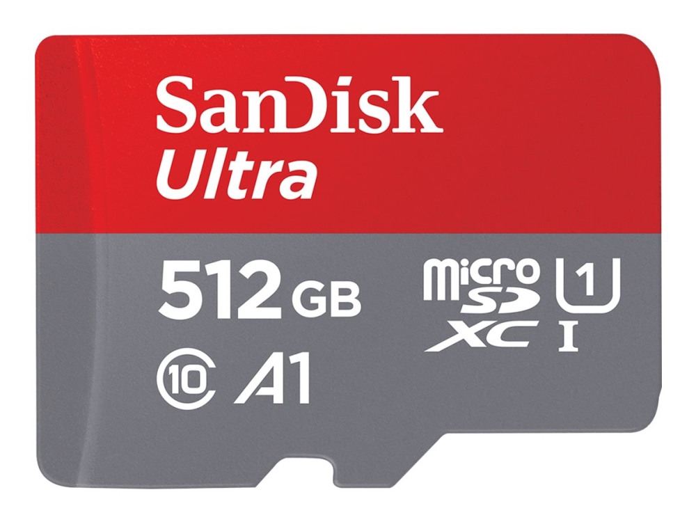 Ultra   Flashhukommelseskort (microsdxc Til Sd Adapter Inkluderet)   512 Gb   A1   Uhs Class 1   Class10   Microsdxc Uhs I fra Sandisk
