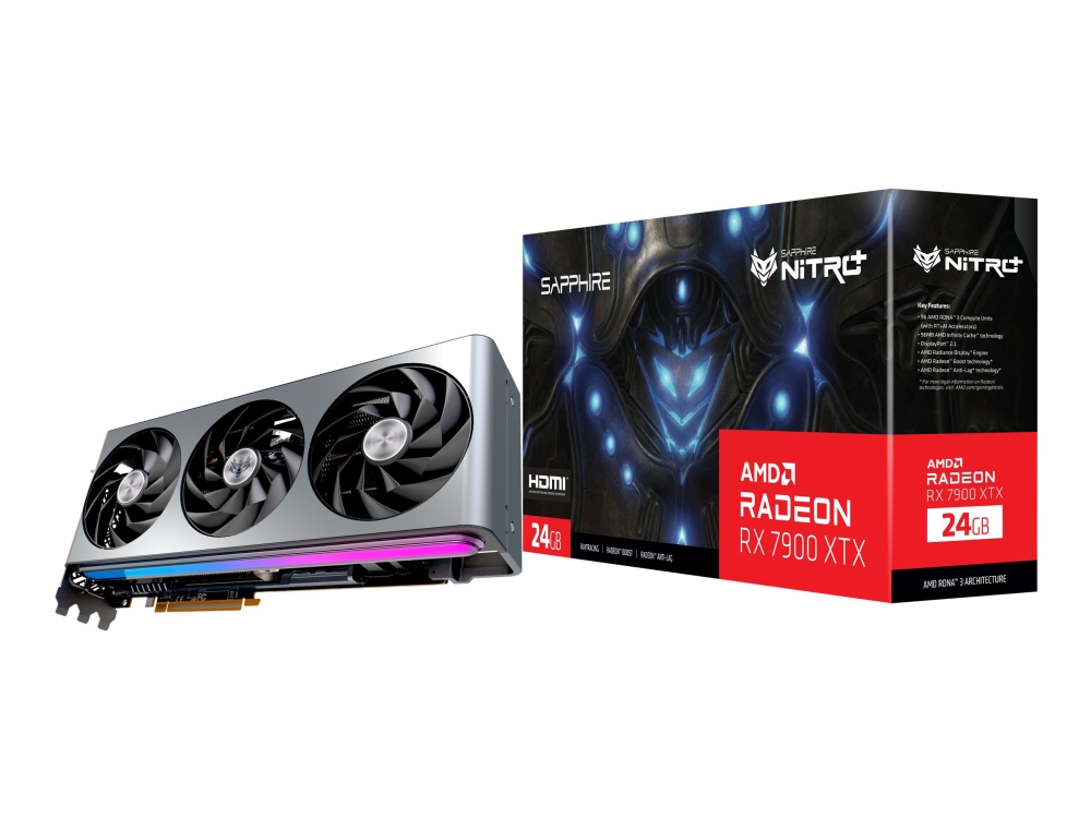 Sapphire Nitro+ Radeon Rx 7900 Xtx Vapor X   Grafikkort   Radeon Rx 7900 Xtx   24 Gb Gddr6   Pcie 4.0 X16   2 X Displayport, 2 X Hdmi fra Sapphire Technology