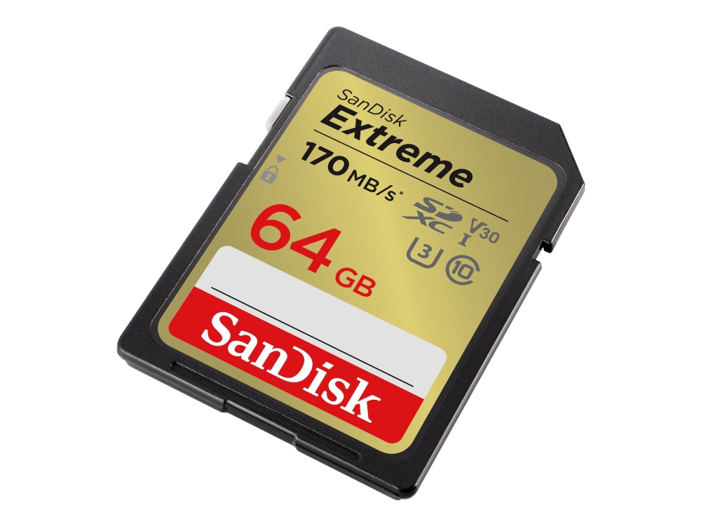 Extreme   Flashhukommelseskort   64 Gb   Video Class V30   Uhs I U3   Class10   Sdxc Uhs I fra Sandisk