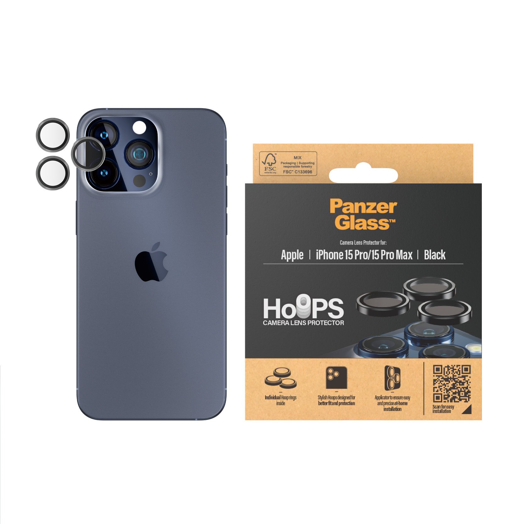 ™ | Hoops   Objektiv Beskyttelse | Iphone 15 Pro   15 Pro Max fra Panzerglass