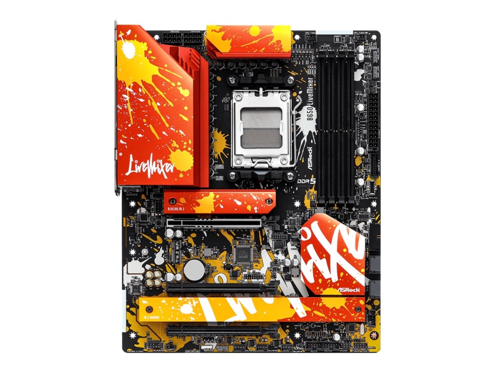 B650 Livemixer   Bundkort   Atx   Socket Am5   Amd B650 Chipset   Usb C 3.2 Gen 2x2, Usb 3.2 Gen 1, Usb C 3.2 Gen2, Usb 3.2 Gen 2   2.5 Gigabi fra Asrock