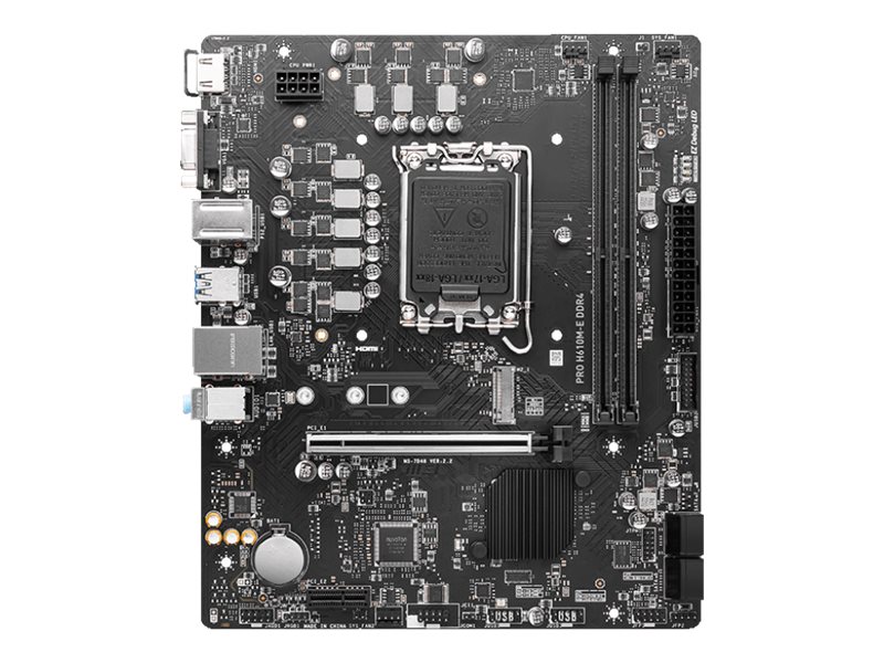 Pro H610m E Ddr4   Bundkort   Micro Atx   Lga1700 Sokkel   H610 Chipset   Usb 3.2 Gen 1   Gigabit Lan   Onboard Grafik (cpu Påkrævet)   Hd Audio fra Msi