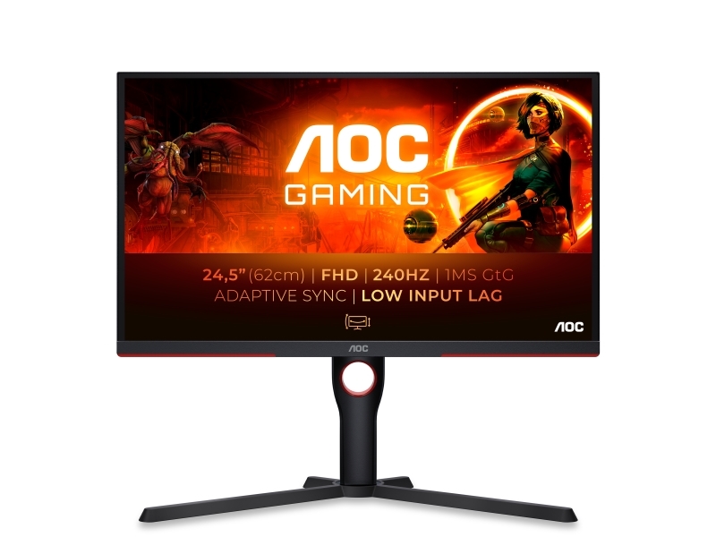 | Gaming 25g3zm Bk   Led Skærm   Gaming   24.5" (1920 X 1080)   @240hz   Va Panel   1ms | Sort Rød fra Aoc